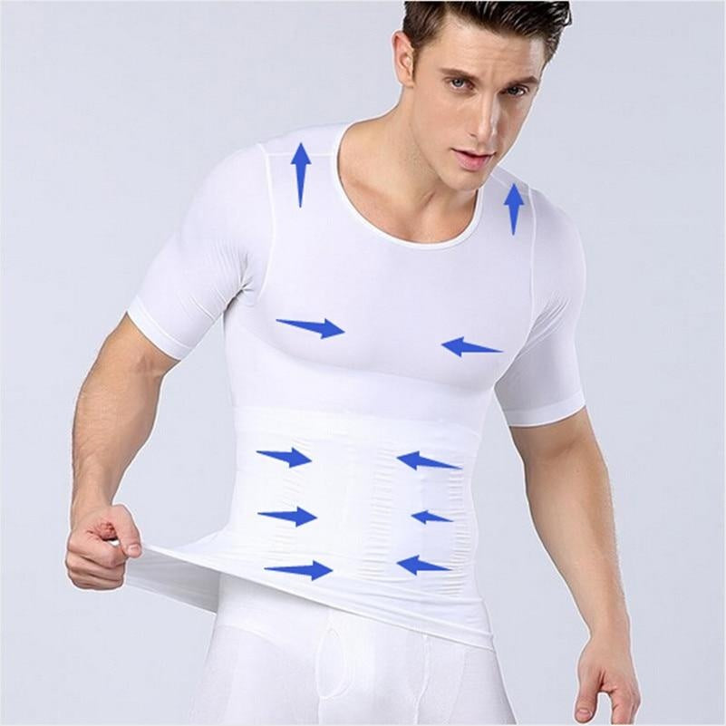 Male Chest Compression T-shirt Fitness Hero Belly Buster Slimming