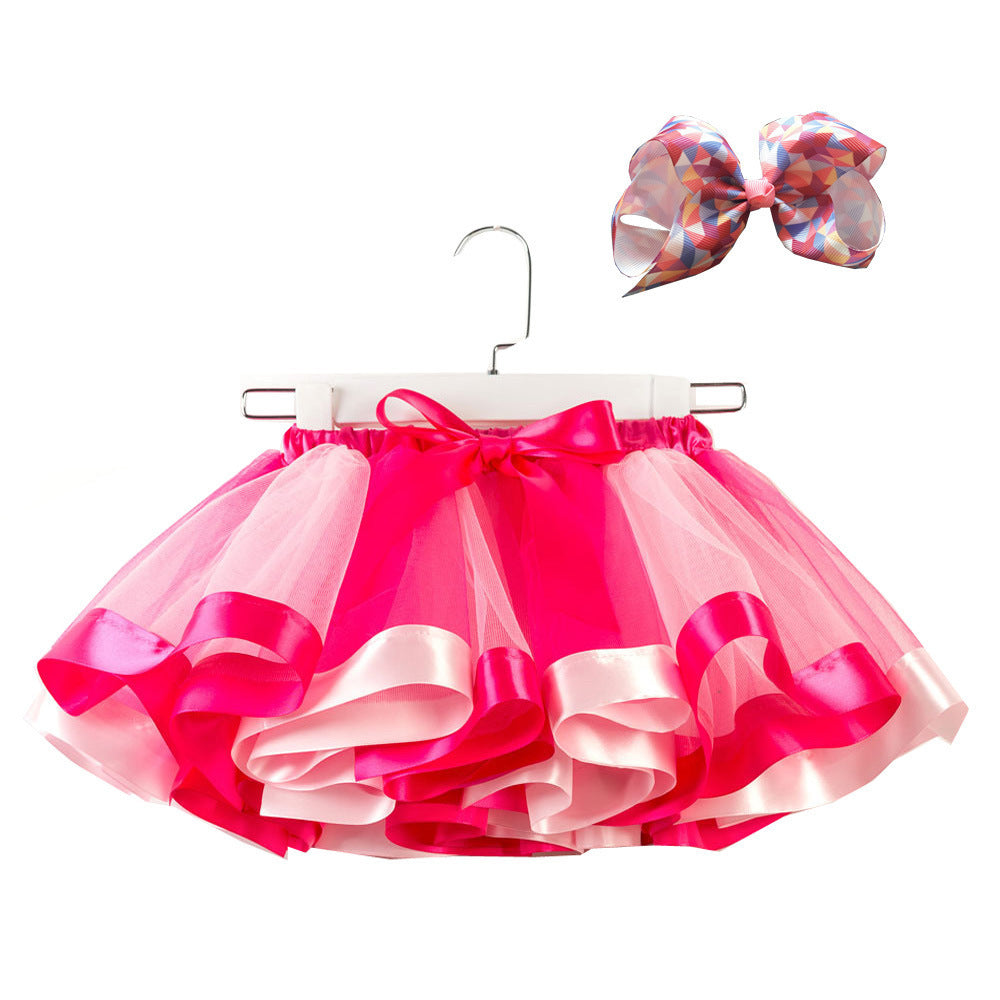 Fashion Children's Mesh Rainbow Tutu Skirt