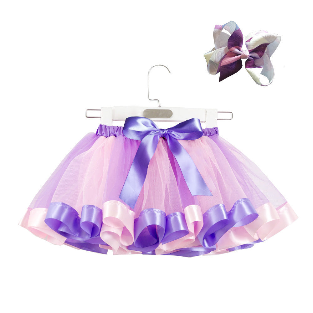 Fashion Children's Mesh Rainbow Tutu Skirt