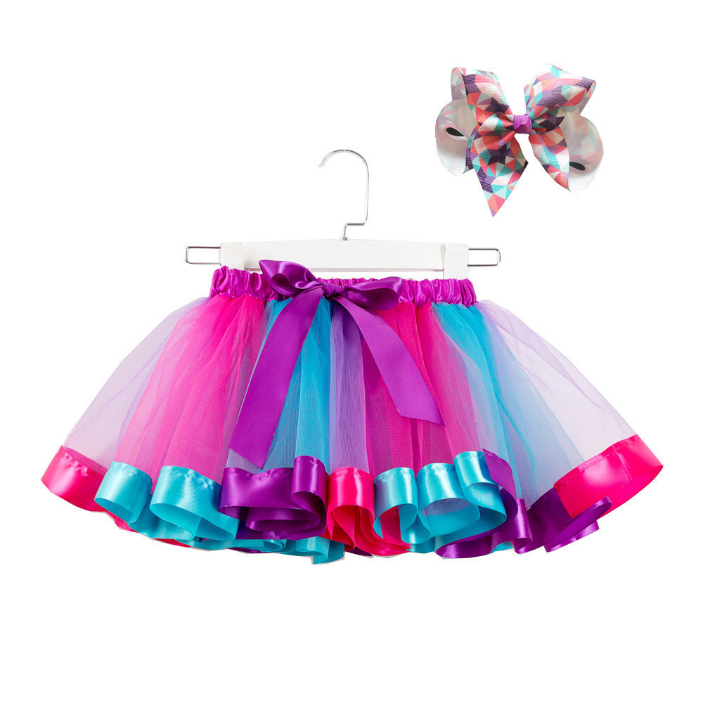 Fashion Children's Mesh Rainbow Tutu Skirt