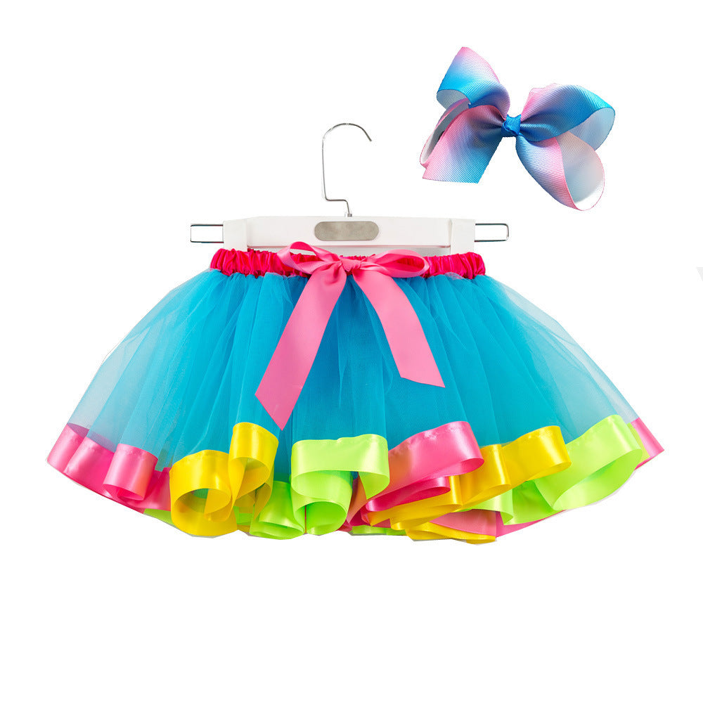 Fashion Children's Mesh Rainbow Tutu Skirt