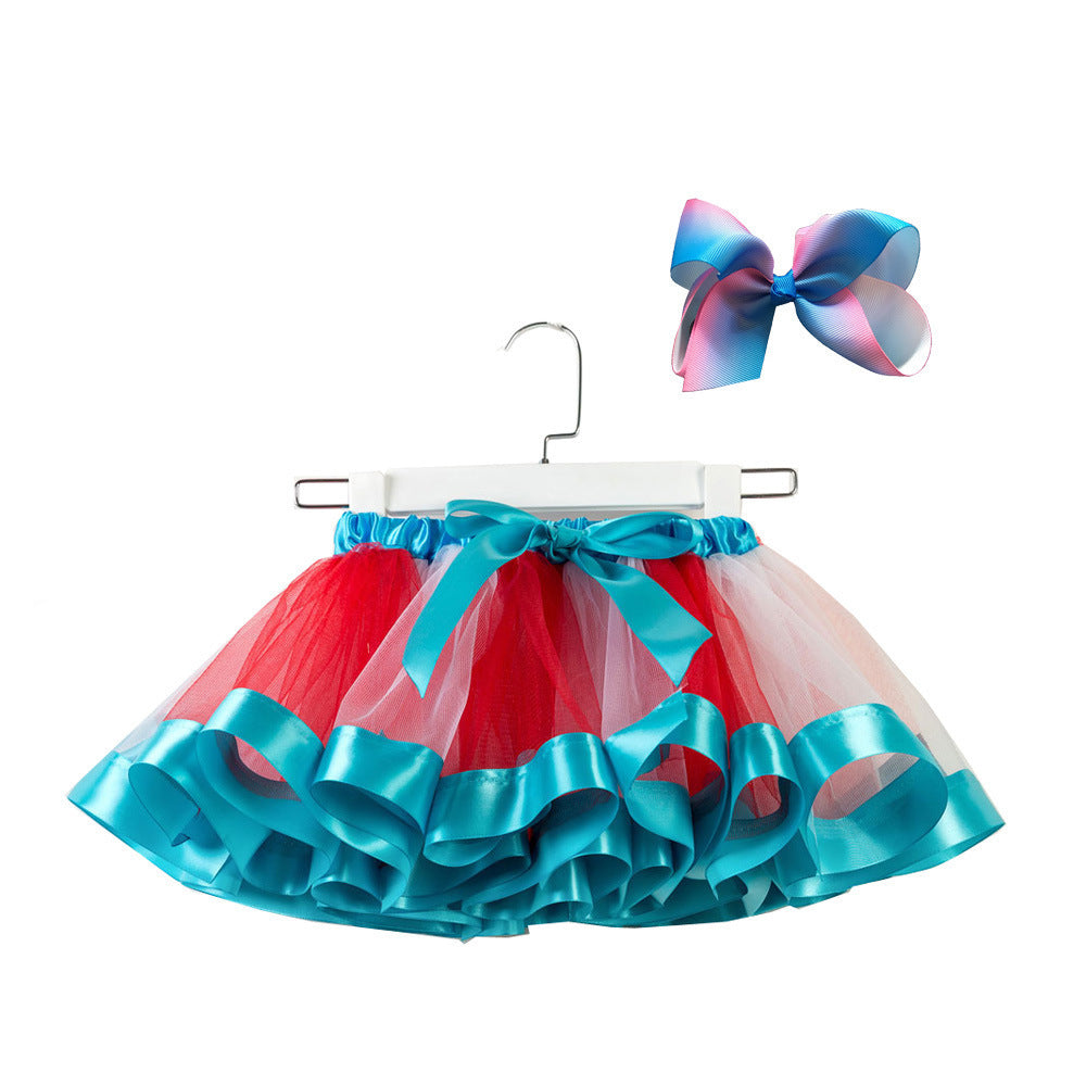 Fashion Children's Mesh Rainbow Tutu Skirt