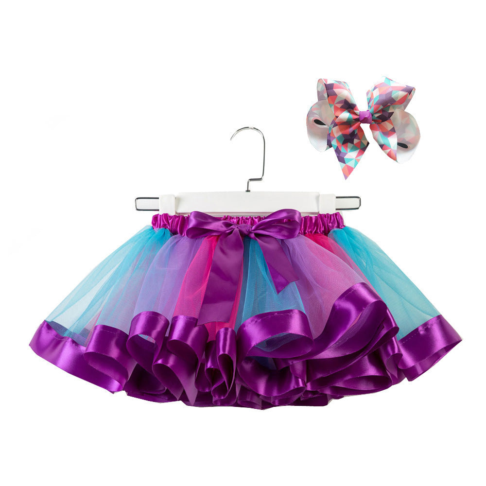 Fashion Children's Mesh Rainbow Tutu Skirt