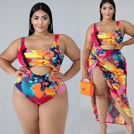 Plus Size Swimsuit One-piece Skirt