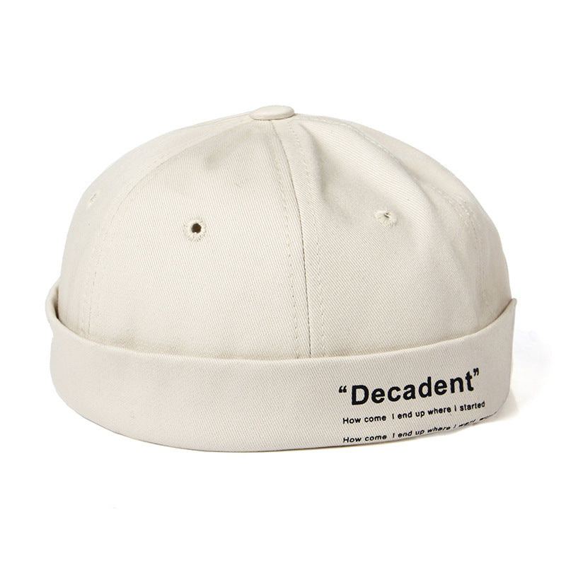 Dome rimless melon leather hat