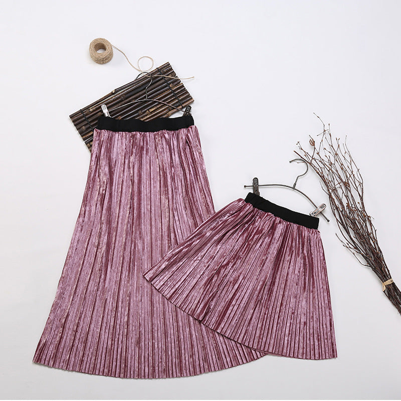 Mother-daughter Matching Outfit Simple Pleated Skirt