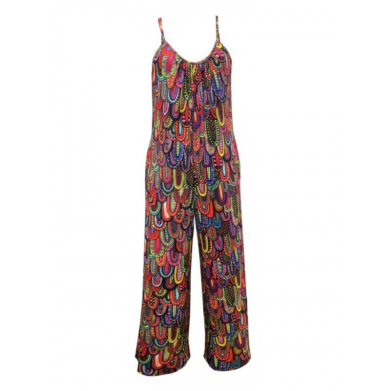 Women's Printed Loose Jumpsuit