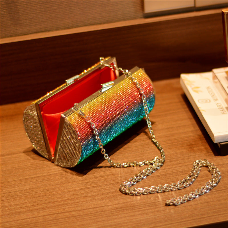 Rainbow Rhinestone Purse Evening Bag