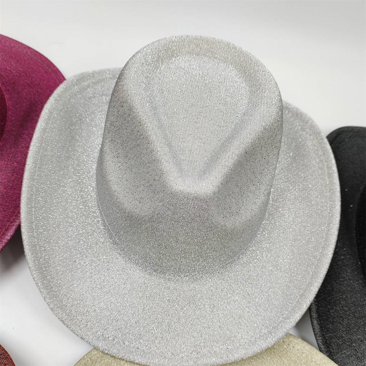 Glitter Western Denim Woolen Broad-brimmed Hat