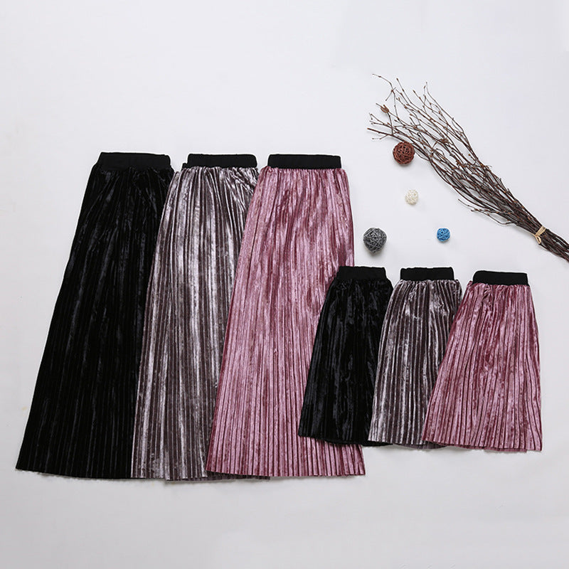 Mother-daughter Matching Outfit Simple Pleated Skirt