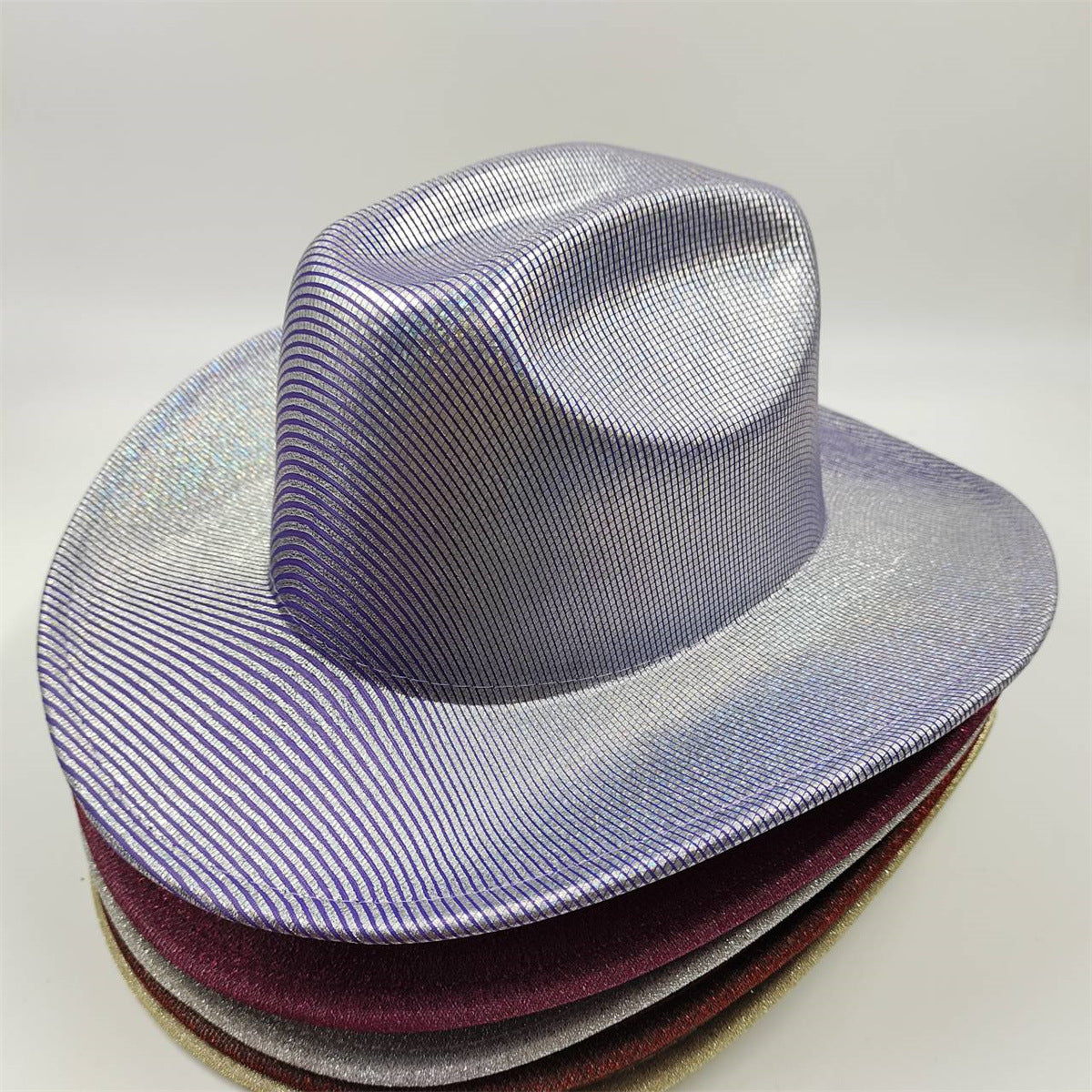 Glitter Western Denim Woolen Broad-brimmed Hat