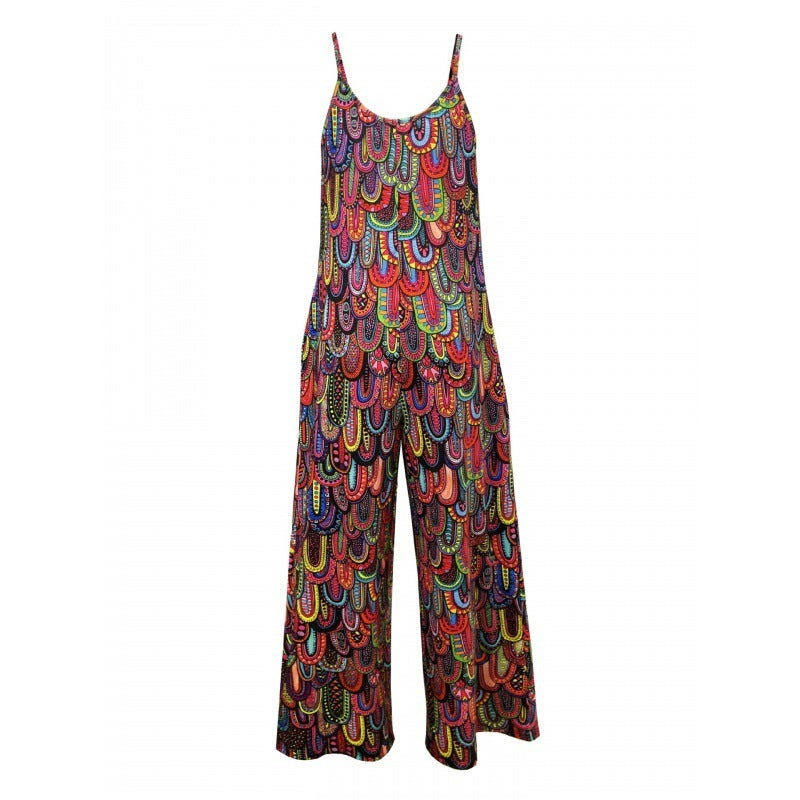 Women's Printed Loose Jumpsuit