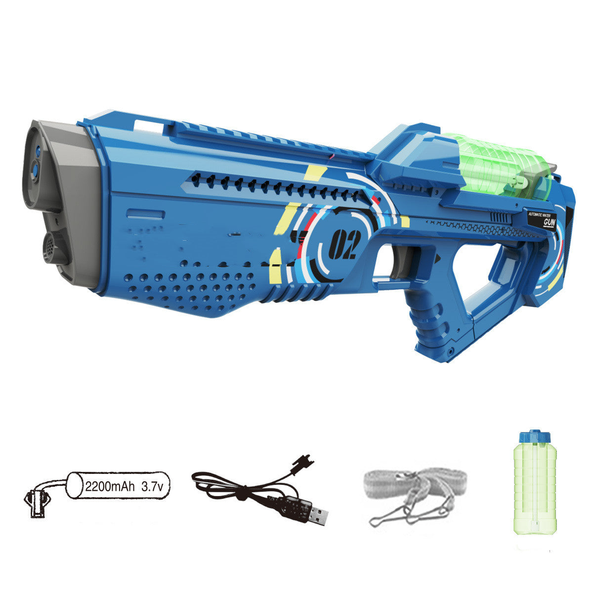 Automatic Summer Electric Water Gun With Light Rechargeable