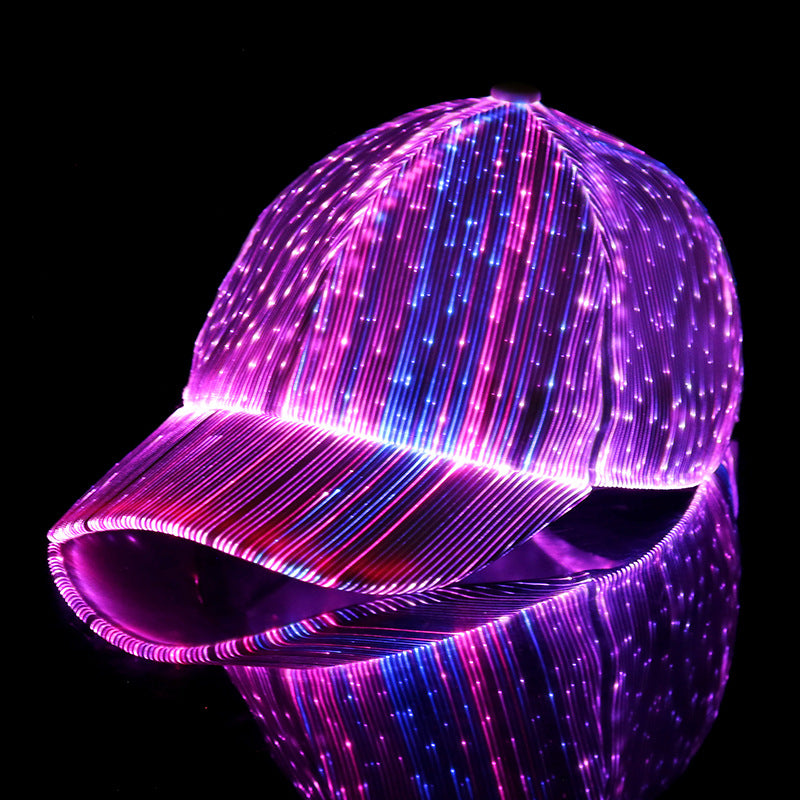 Luminous Baseball Cap New Breathable LED Light Fiber Fluorescent