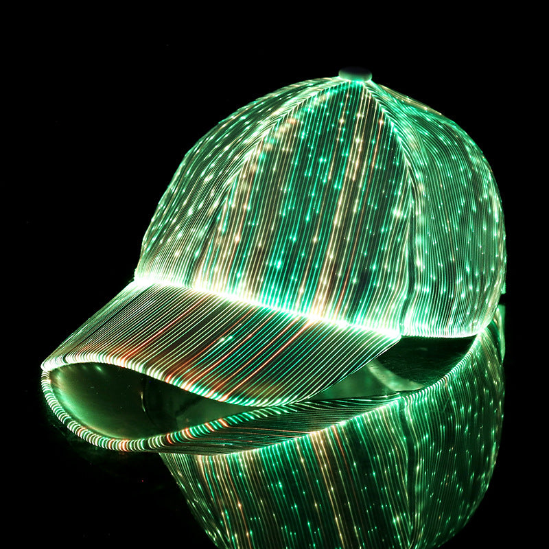 Luminous Baseball Cap New Breathable LED Light Fiber Fluorescent