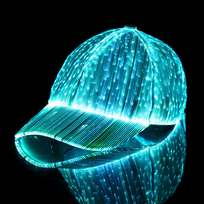 Luminous Baseball Cap New Breathable LED Light Fiber Fluorescent