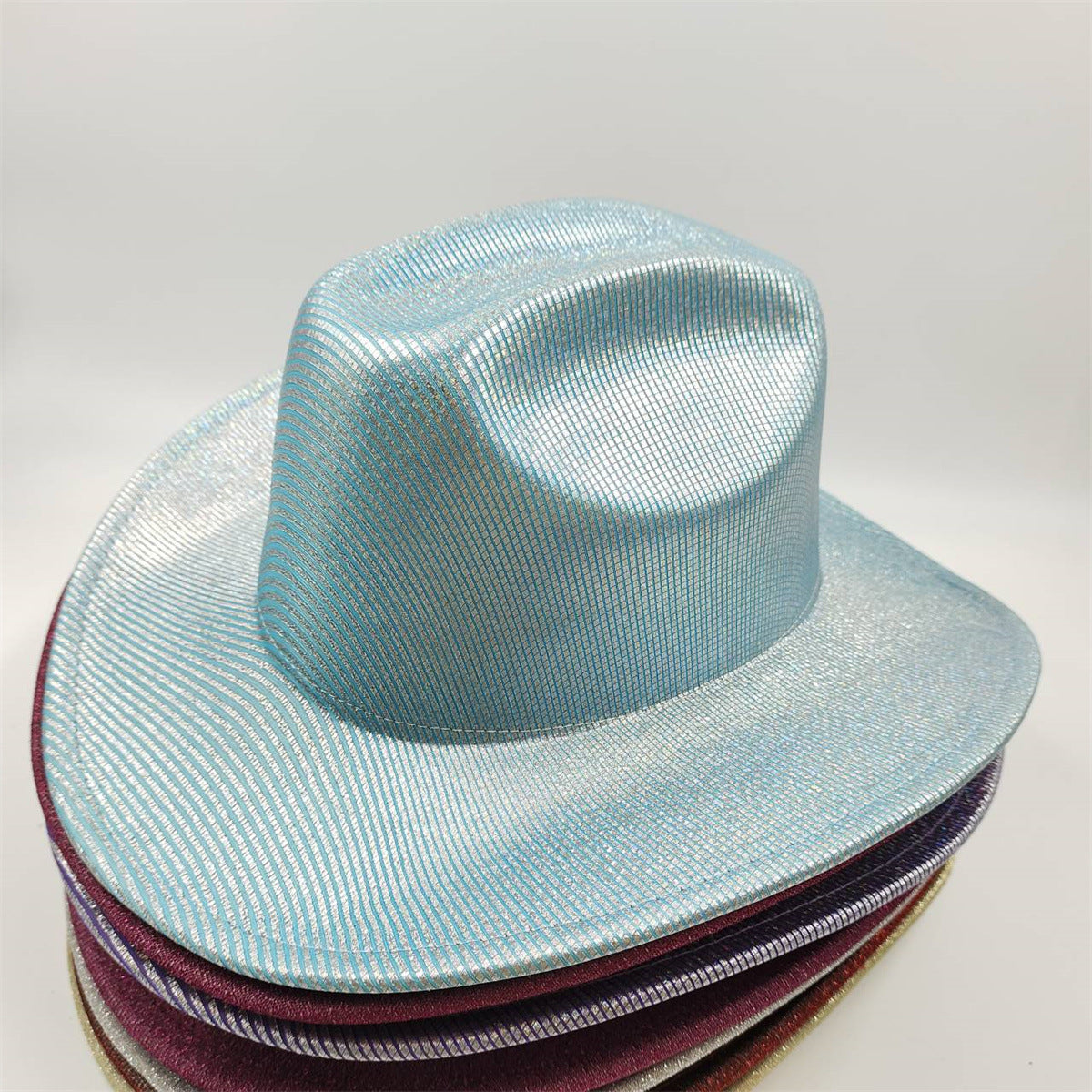 Glitter Western Denim Woolen Broad-brimmed Hat